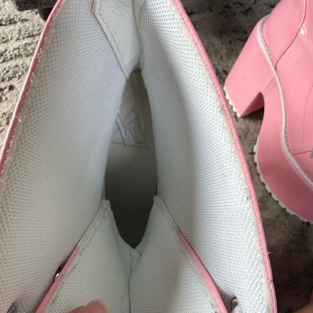 & Other Stories Pink Platform Lace-Up Shoes - Picture 6 of 7